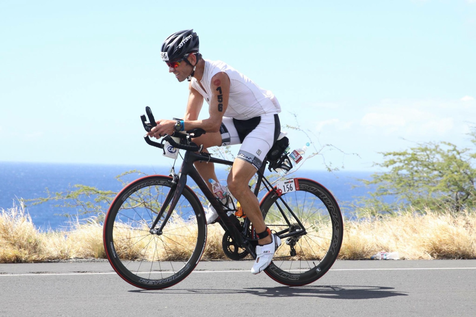 Casey Kammel racing the bike leg at the IRONMAN World Championship in Kona